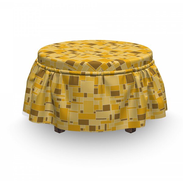 Squares Grid Ottoman Slipcover (Set Of 2) By East Urban Home