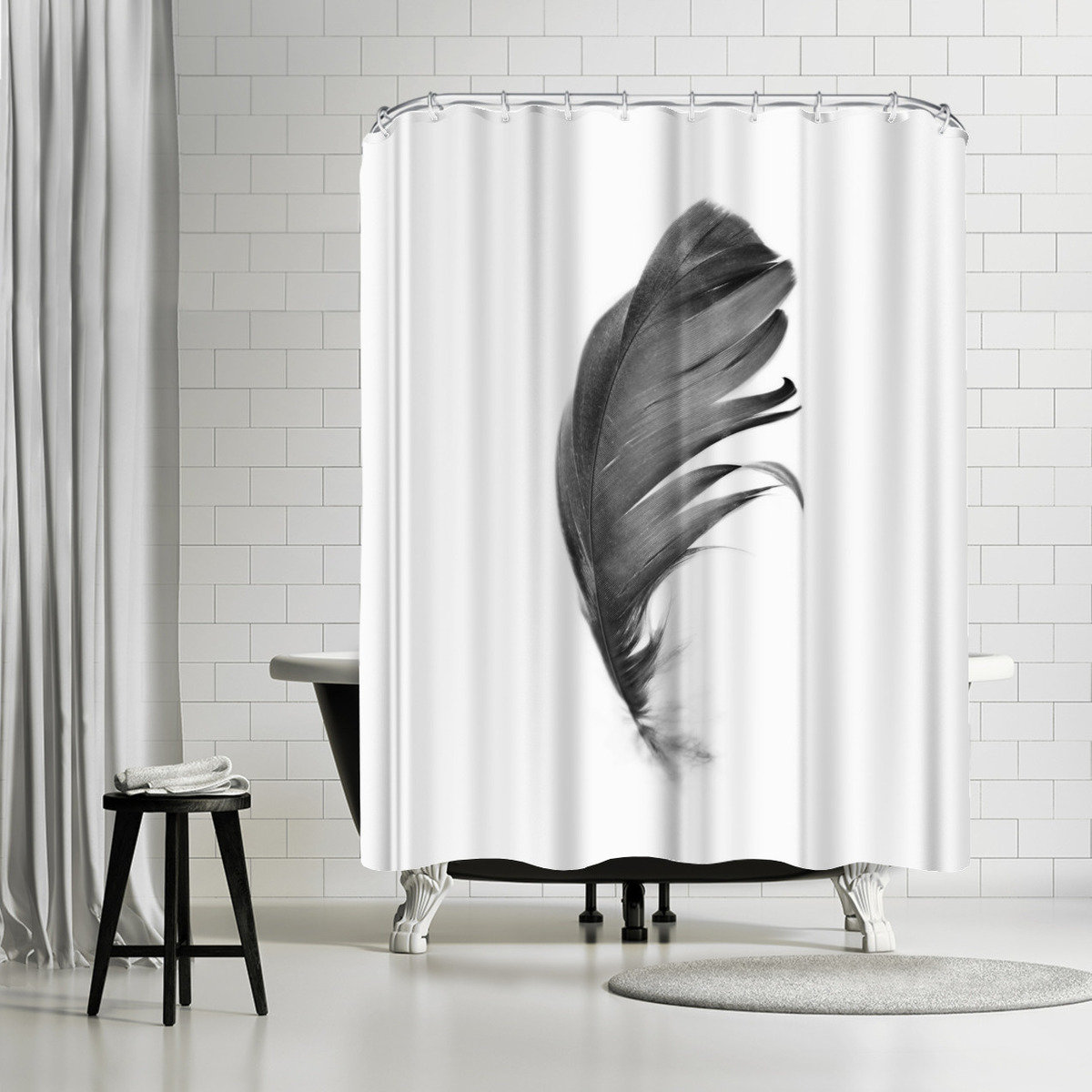 East Urban Home Sisi And Seb Feather Single Shower Curtain Wayfair