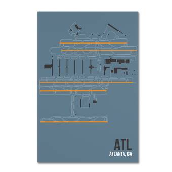 Trademark Art Abq Airport Layout Graphic Art Print On Wrapped