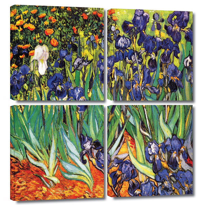 ArtWall 'Irises in the Garden' by Vincent Van Gogh 4 Piece Painting