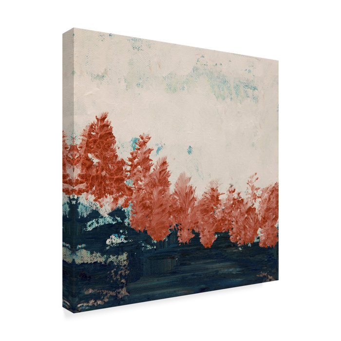 View Of Nature Orange Blue Acrylic Painting Print On Wrapped