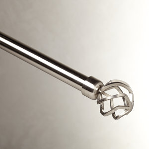 Brushed Nickel Single Curtain Rod and Hardware Set
