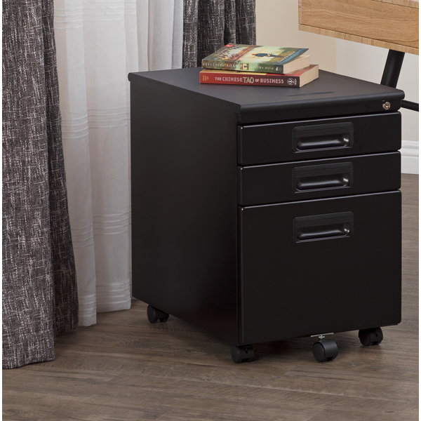Metal Rolling 3-Drawer Vertical Filing Cabinet by Calico Designs