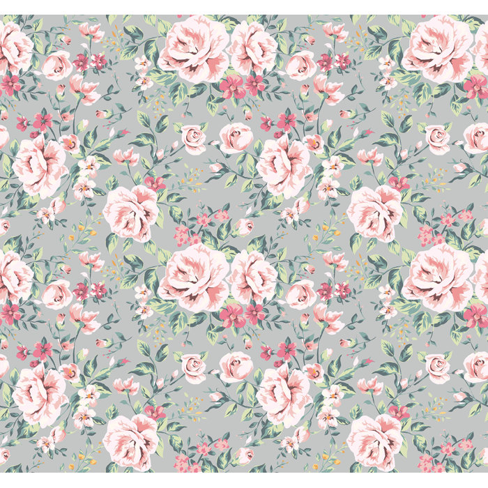 Removable Wallpaper Self Adhesive Pink Vintage Nursery Fl On Grey Background L Stick Removable Wallpaper Self Adhesive Pink Vintage Nursery Fl On Grey Background L Stick