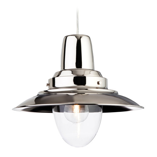 Pendelleuchte Chrom mit 1 Lampe mit Klarglas Lampenschirm von Westinghouse