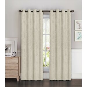 Solid Semi-Sheer Thermal Grommet Curtain Panels (Set of 2)