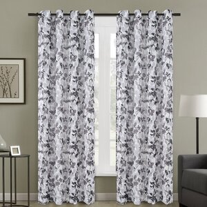 Central Nature/Floral Sheer Grommet Curtain Panels (Set of 2)