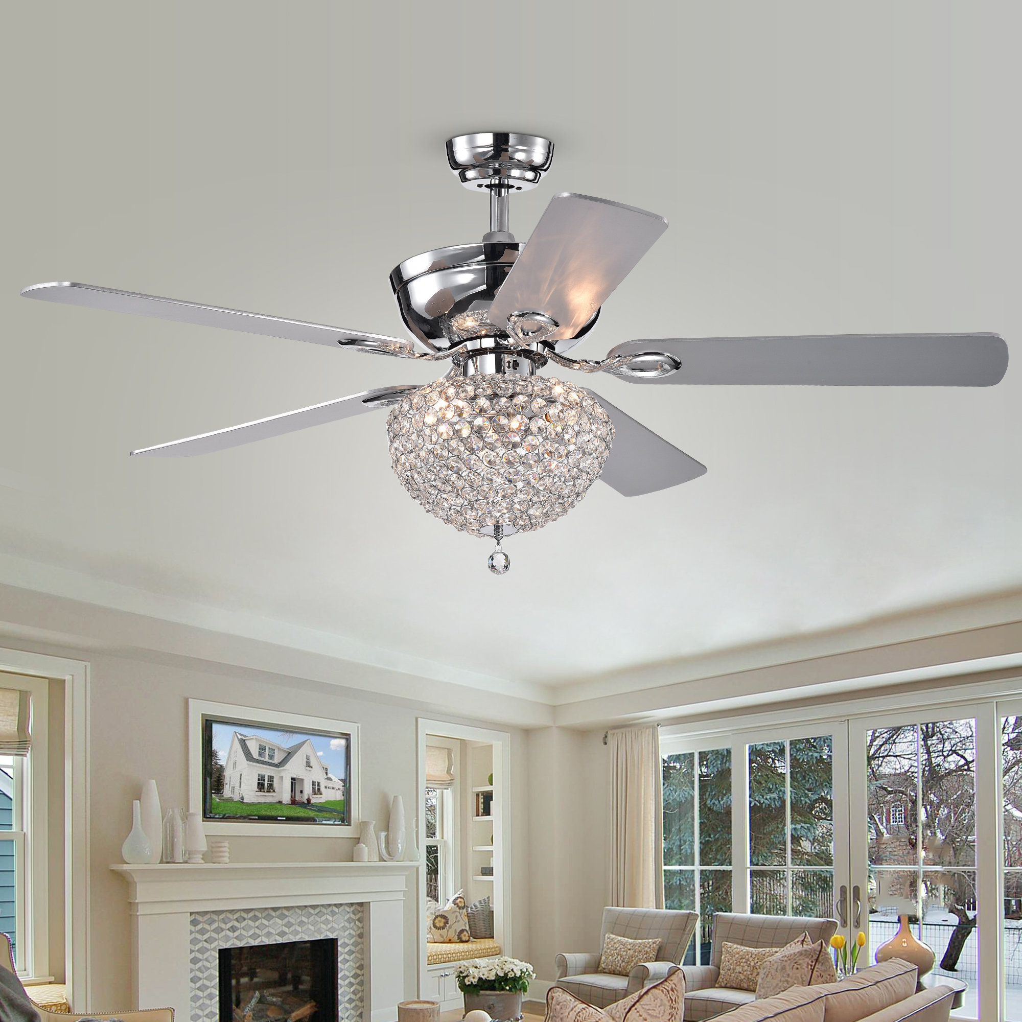 House Of Hampton Yandell 5 Blade Ceiling Fan With Remote Light Hampton Yandell 5 Blade Ceiling Fan