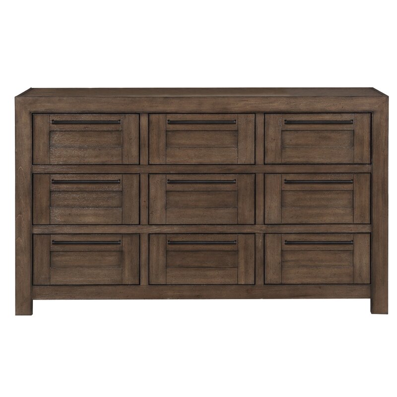 Foundry Select 9 Drawer Triple Dresser With Mirror Wayfair