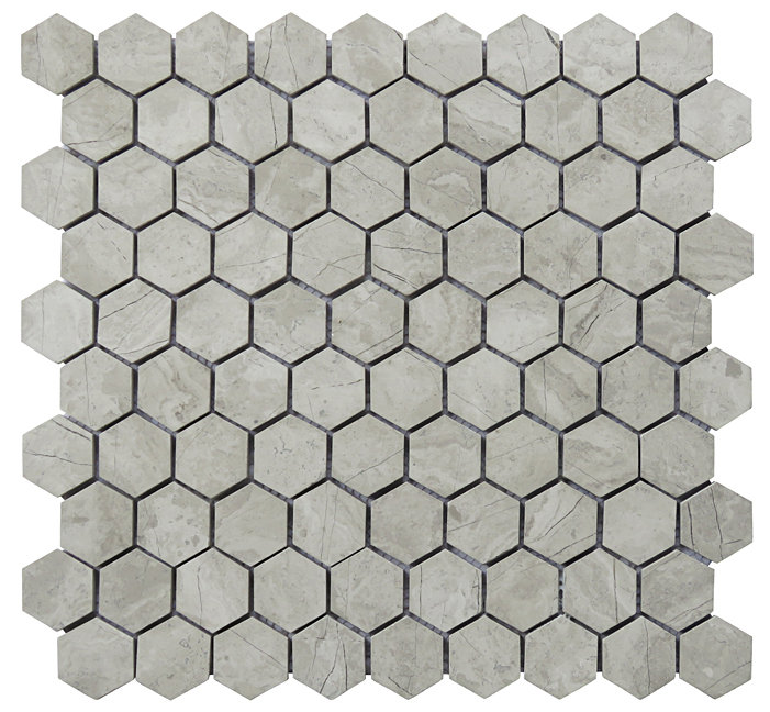 Intrend Tile Hexagon 0 75 X 0 75 Limestone Natural Stone Blend Mosaic Tile In Gray Wayfair