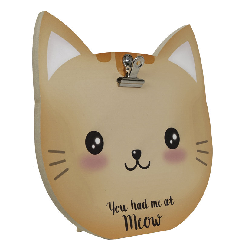 NEW You Had Me At Meow Cat Blue Standing Sign Plaque Decoration Wooden