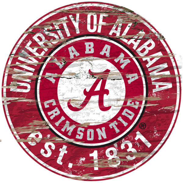 NCAA Distressed Round Sign Wall Décor by Fan Creations