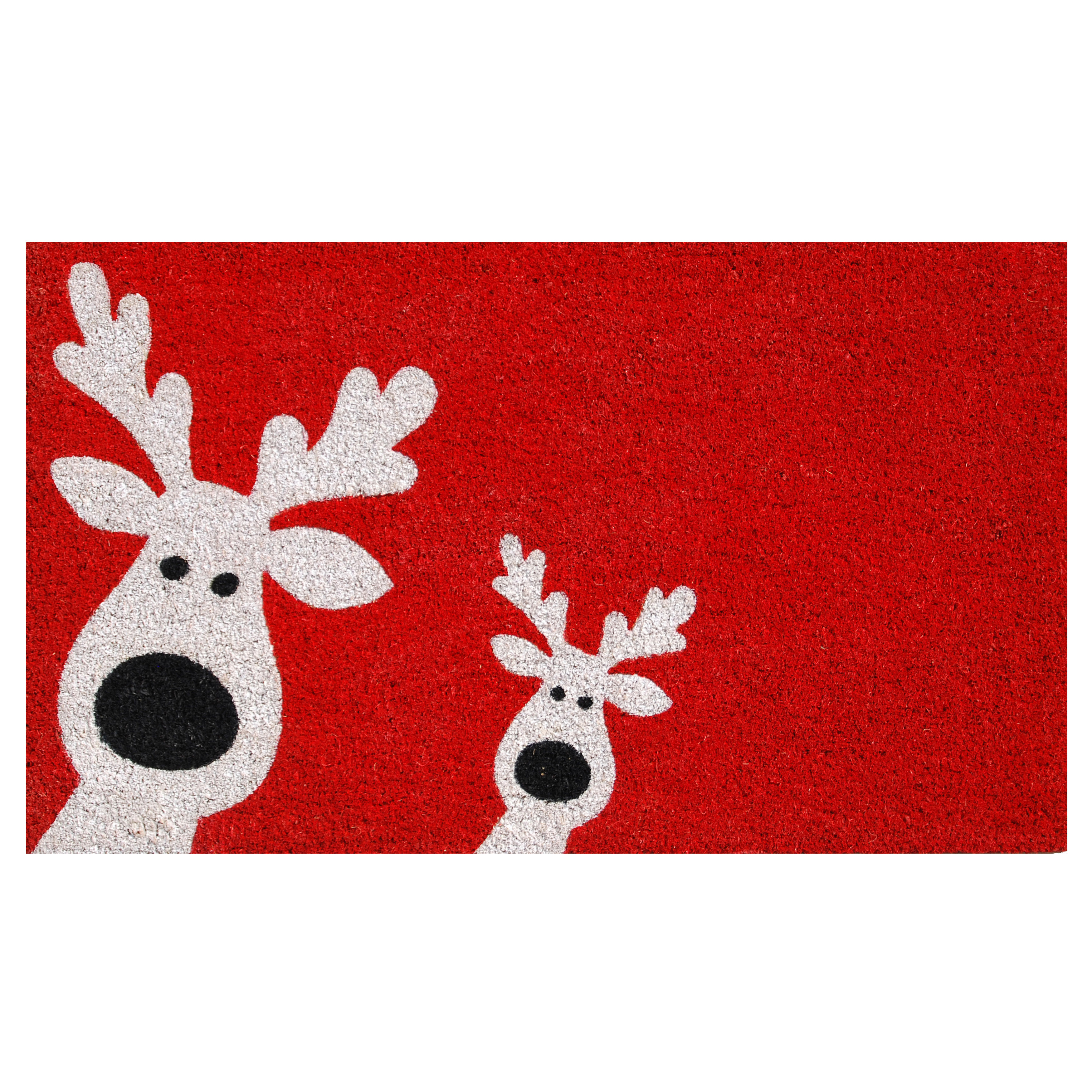 Peeking Reindeer 29 In X 17 In Non Slip Outdoor Door Mat