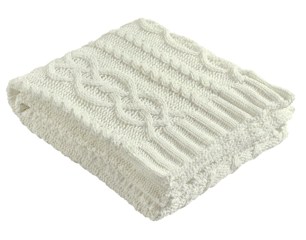Chenille Chunky Cable Knit Throw