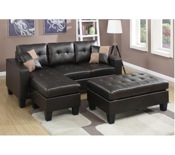 Michaud Reversible Sectional With Ottoman By Ebern Designs