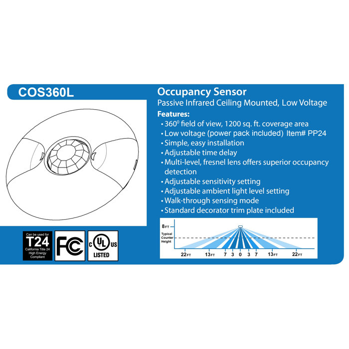 360 Ceiling Occupancy Motion Wall Mounted Sensor