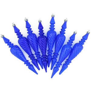 Spiral Shatterproof Christmas Finial Ornament (Set of 8)