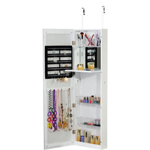 Over the Door Jewelry Armoire with Mirror by Famis Corp