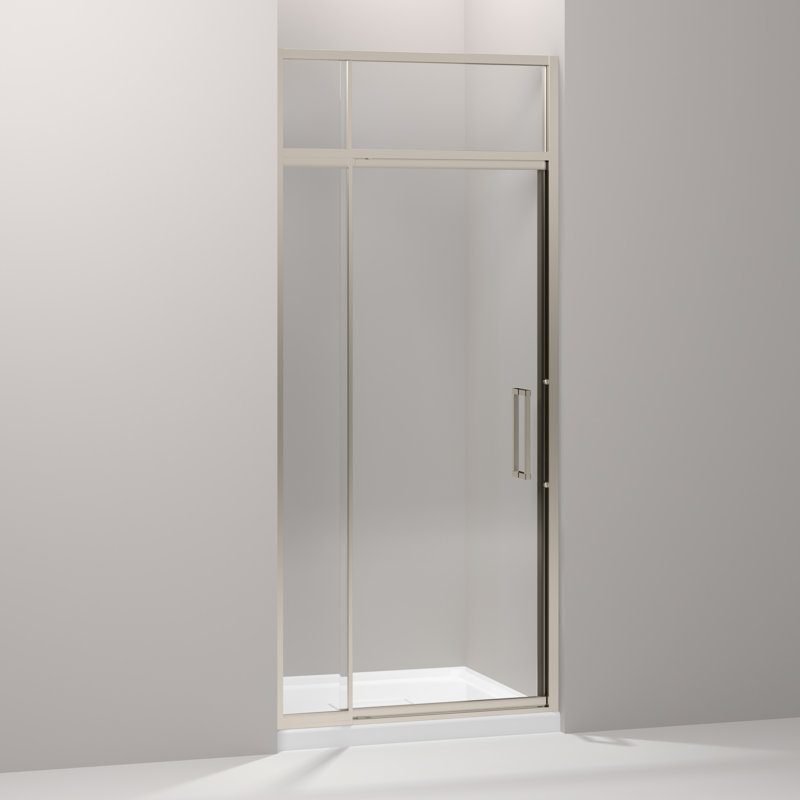 Kohler Lattis 39 X 89 5 Pivot Shower Door With Sliding Steam Transom Wayfair