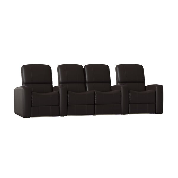 Leather Home Theater Loveseat (Row Of 4) By Latitude Run