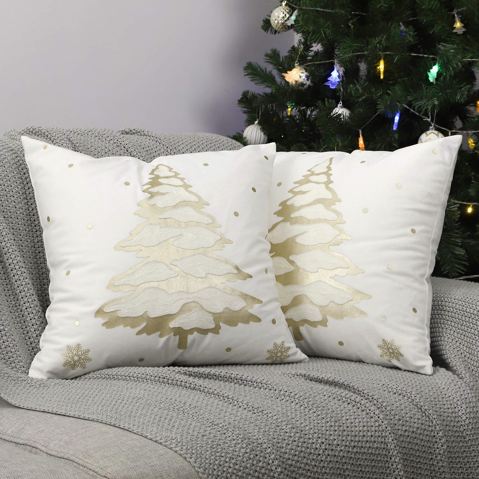4PCS 18" Christmas Xmas Cushion Cover Case Pillow Home Sofa Throw Home Decor US 