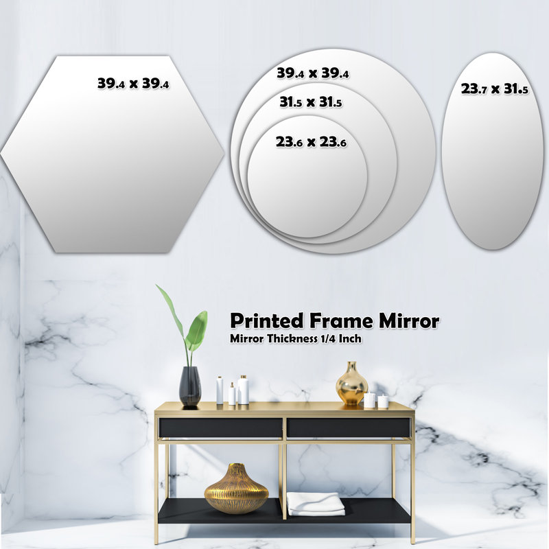 East Urban Home Whirl Geometric Pattern Xii Modern Frameless Wall Mirror Wayfair