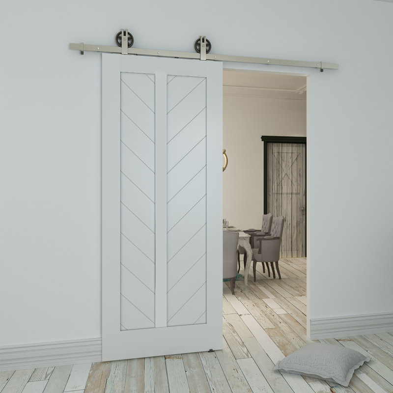 Colonial Elegance Paneled Wood Primed Chevron Barn Door Without Installation Hardware Kit Wayfair