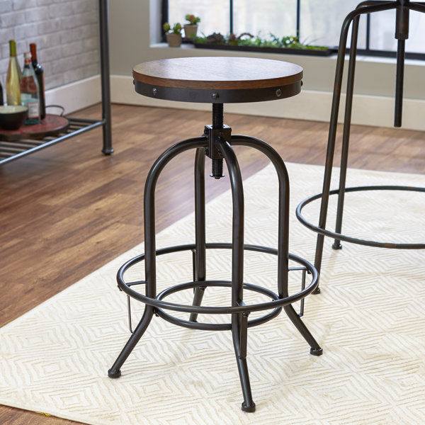 Adjustable Height Swivel Bar Stool by Mercury Row