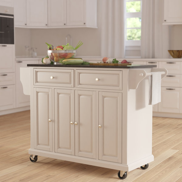 Hedon Kitchen Cart With Granite Top By Three Posts 2019 Coupon