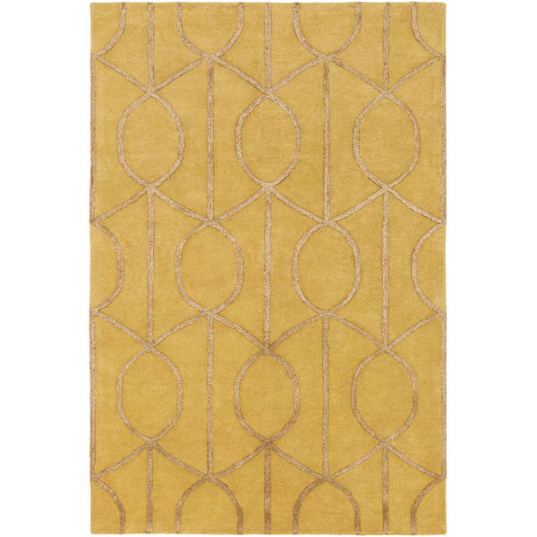 Abbey Hand-Tufted Gold Area Rug by Wade Logan