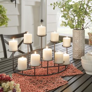 Metal Ten Candle Candelabra Set