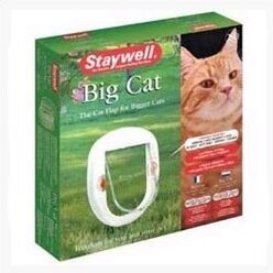 White Four-Way Lock Big Cat Flap