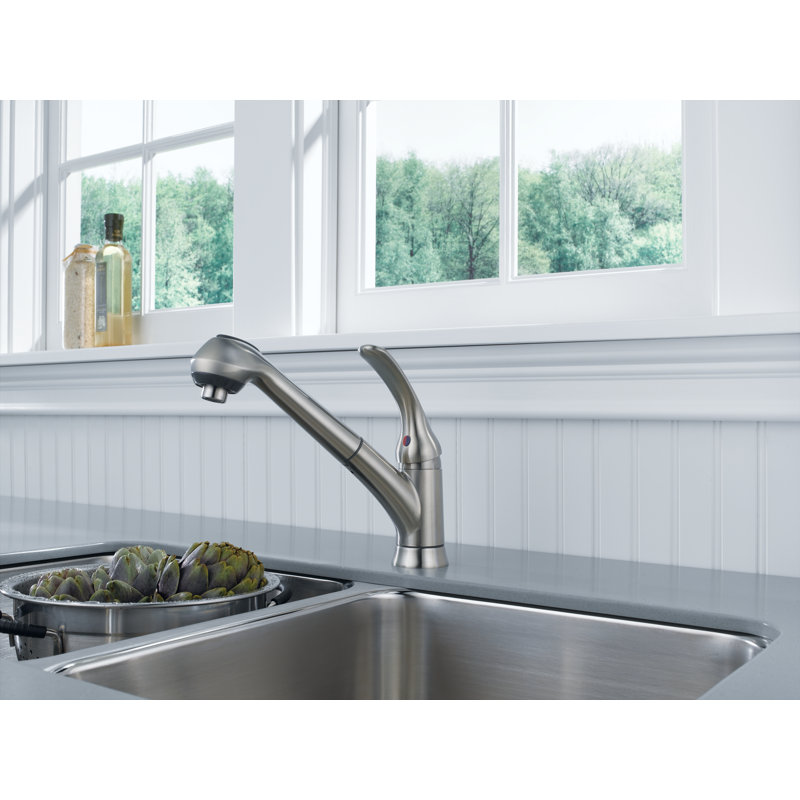 B4310lf Ss Delta Foundations Pull Out Single Handle Kitchen Faucet
