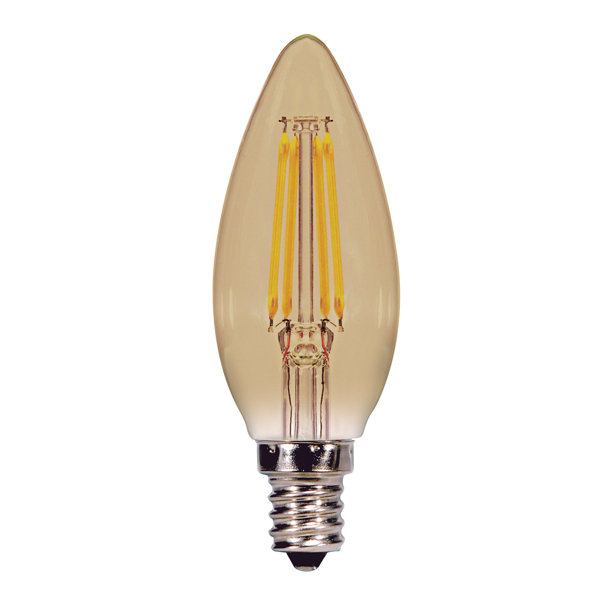 3.5W Amber E12 Candelabra LED Vintage Filament Light Bulb by Satco