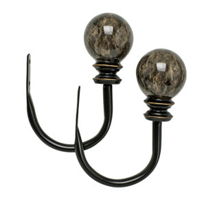 Faux Marble Ball Curtain Holdback (Set of 2)