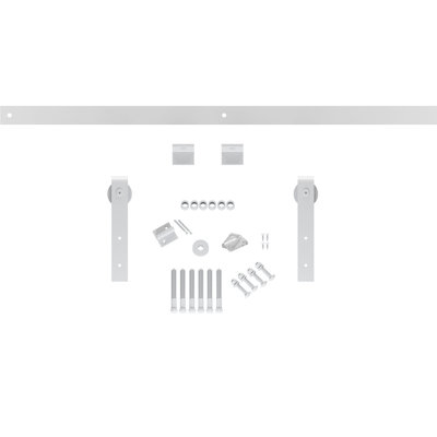 Premium JStrap Standard Single Barn Door Hardware Kit Goldberg Brothers Inc Finish Rocket White Track Length 72 in