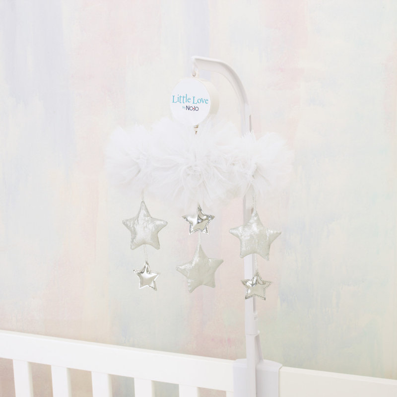 Little Love By Nojo Tulle Cloud With Metallic Stars Nursery Crib