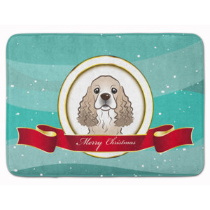 Cocker Spaniel Merry Christmas Memory Foam Bath Rug