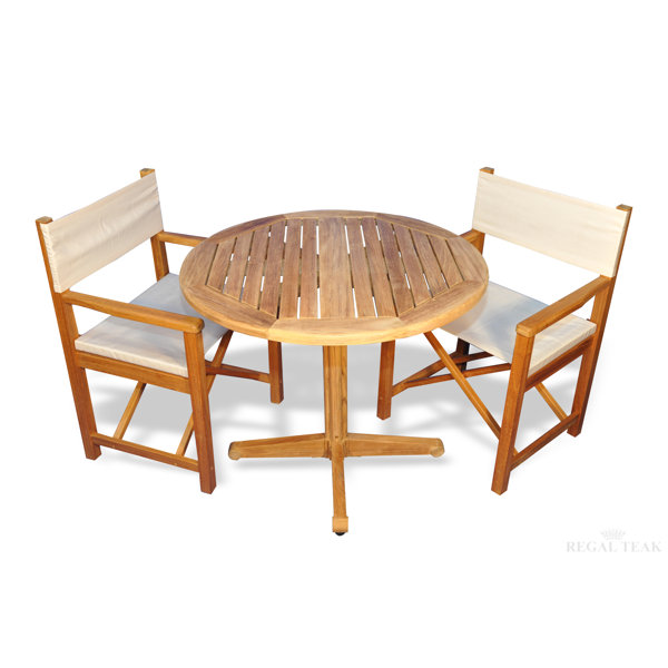 Bodalla 3 Piece Teak Sunbrella Dining Set with Cooler Insert by Bayou Breeze