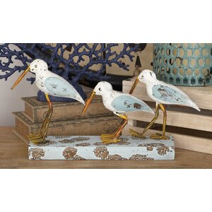 Wood/Metal 3 Birds on Stand Figurine