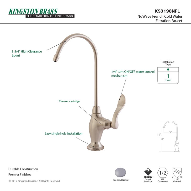 Kingston Brass Nuwave French Single Handle Kitchen Faucet With