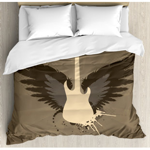 Music Themed Bedding Wayfair Modern Music Themed Rocker Metal Head Guitar Art Print Duvet Cover Set