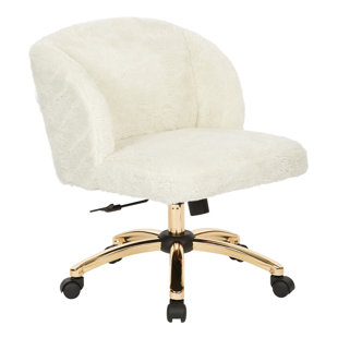 White Fuzzy Fur Desk Chair Wayfair Ellen Mid Back Desk Chair