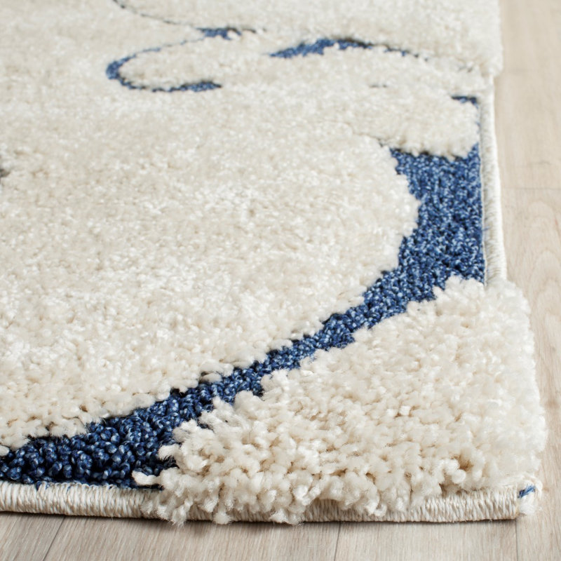 Alison Cream/Navy Blue Area Rug & Reviews Birch Lane
