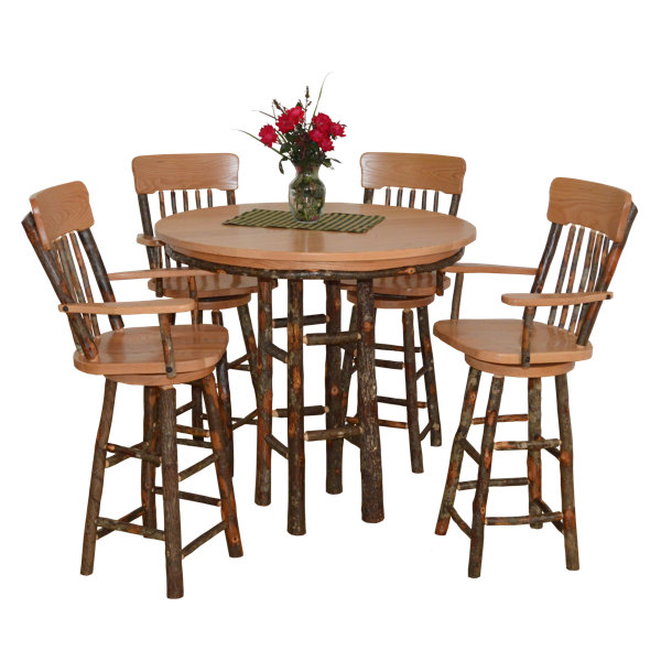Yorba 5 Piece Solid Wood Dining Set by Loon Peak Loon Peak