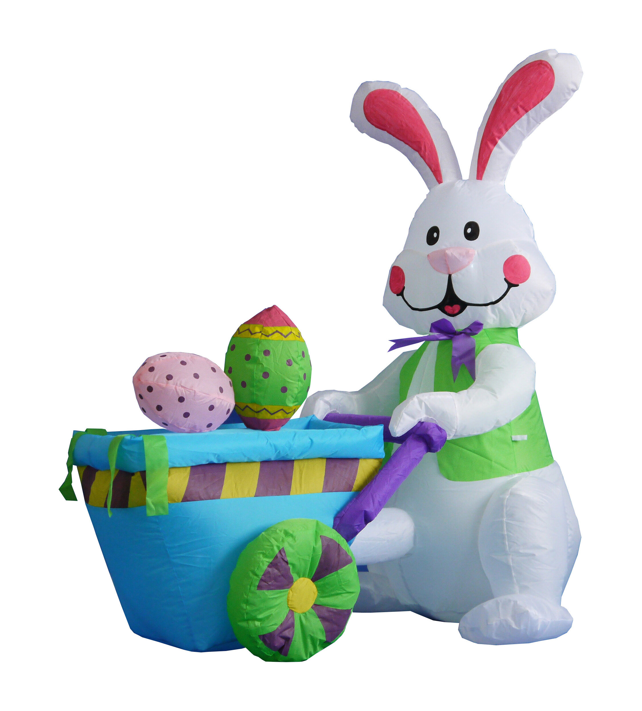 Air Blown Inflatable Easter Bunny Egg Paintbrush Yard Indoor Outdoor Decora...