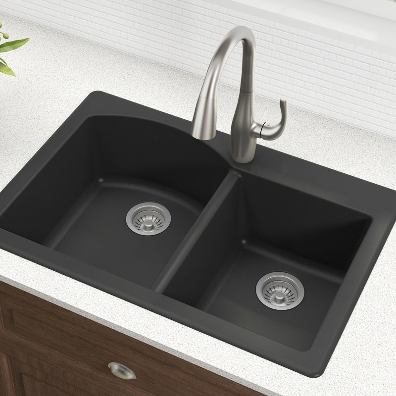 Kraus Forteza 33 L X 22 W Double Basin Drop In Kitchen Sink Kraus Forteza 33 L X 22 W Double