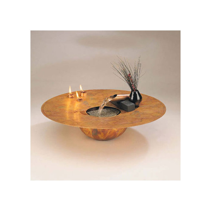 Copper Water And Fire Circular Tabletop Fountain Copper Water And Fire Circular Tabletop Fountain