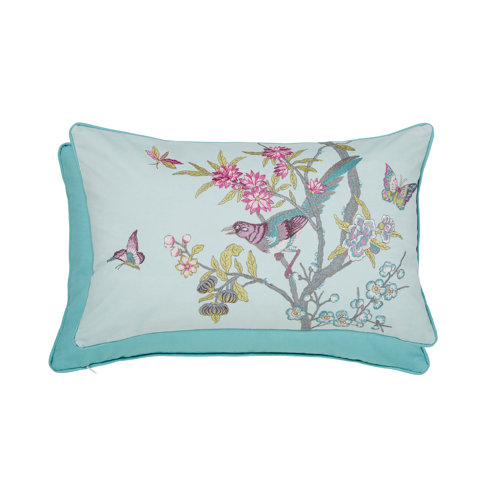 Chinese Bluebird Cotton Cushion V&A