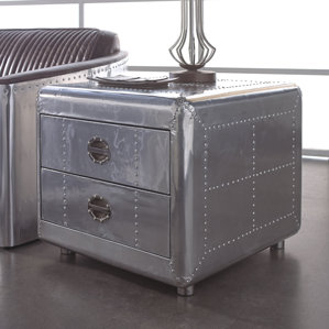 Lindbergh Bomber End Table by Lazzaro Leather